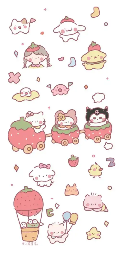 一组可爱女生的全屏壁纸