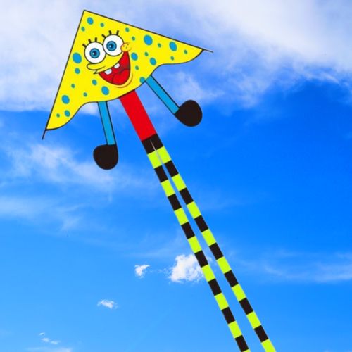 潍坊网红风筝长尾卡通儿童新手初学者微风易飞海绵宝宝新款三角形