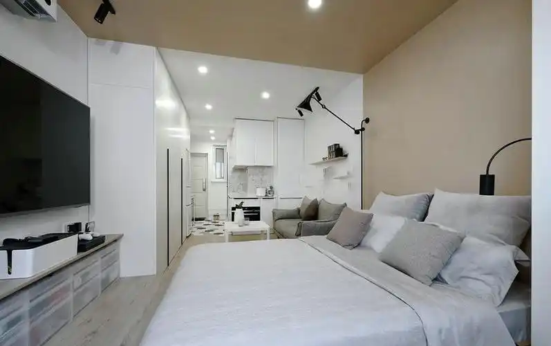 38平一室一厅加隔断变一屋改两屋样板间设计效果图