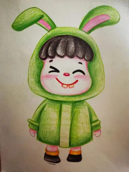 彩铅画绘画画画动漫绘画盲盒摆件卡通