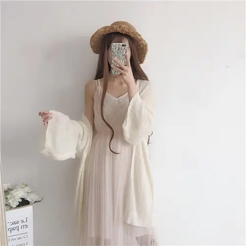 长袖防晒开衫女夏薄 披肩女夏 外搭 中长款外套空调衫 外披衣服女