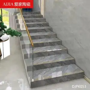 楼梯踏步瓷砖一体式通体大理石别墅台阶地砖加工定制防滑耐磨简约