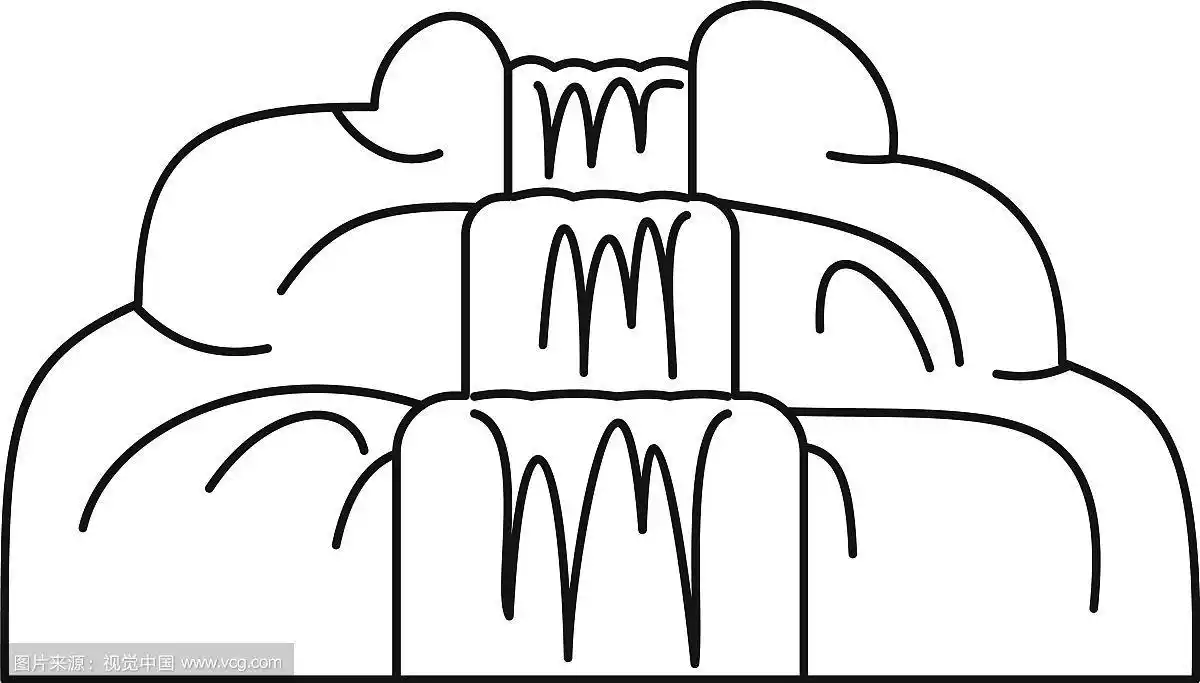 瀑布图标轮廓样式