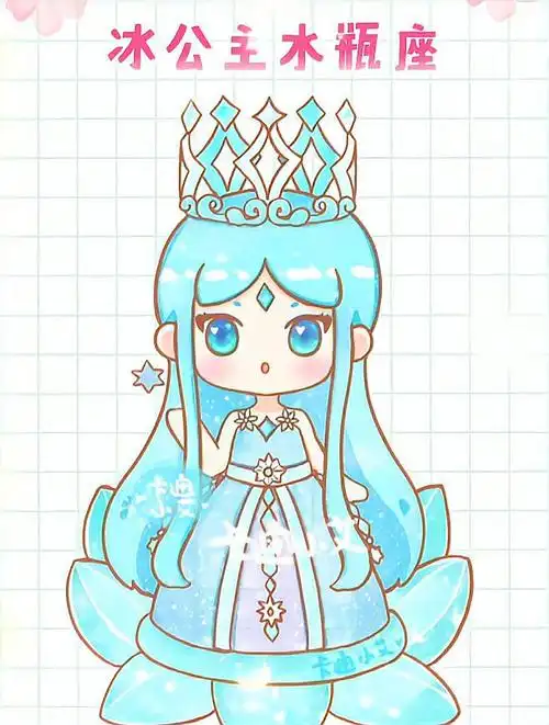 卡通小艾十二星座公主简笔画-度小视