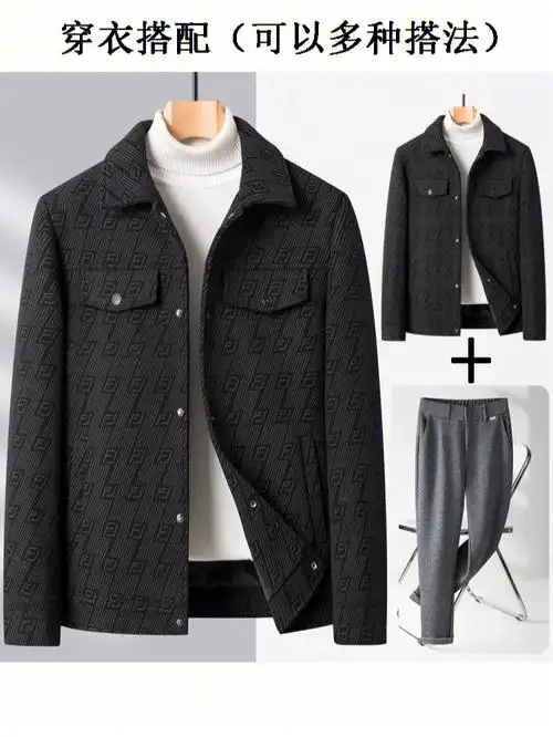 2022男士秋冬新款羊毛呢夹克外套多种穿搭