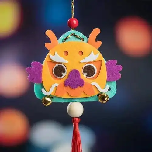 节粽子香包御守儿童手工制作不织布材料包 香包 diy 龙-蓝色款 艾草