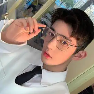 大框金丝边眼镜男士双梁时尚潮流装饰眼镜框近视可配度数斯文败类