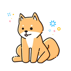 呆萌柴犬可爱狗子卡通动物手绘卡通边框柴犬边框名字贴动物q版可爱