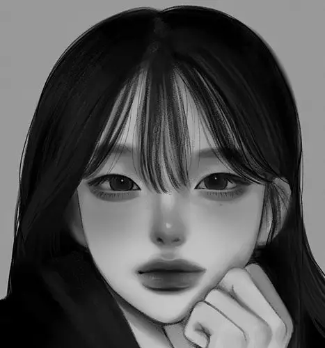 韩风线稿 twi:vyvyv20 #手绘##procreate##手绘头像