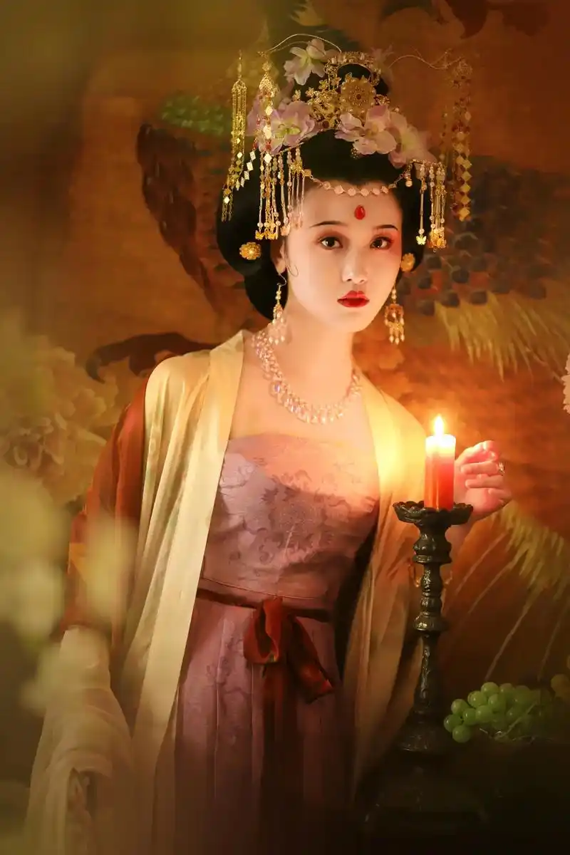 六宫粉黛无颜色,回眸一笑百媚生,仿林芳兵杨贵妃富贵版成片走一 - 抖