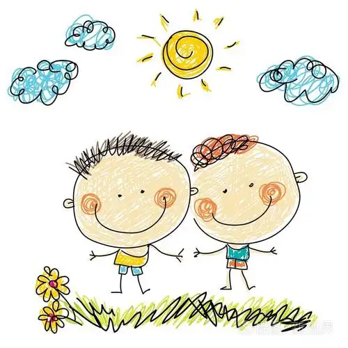 两个男孩花朵的阳光