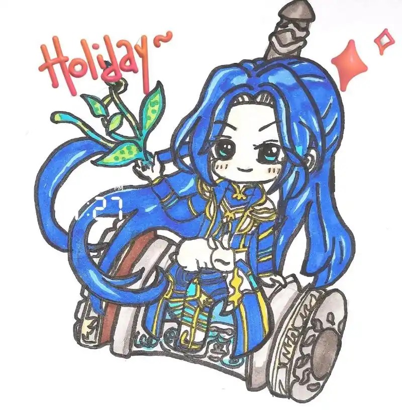 斗罗大陆q版唐三简笔画(非原创) 今天假期闲着无聊,画了一个唐三的简