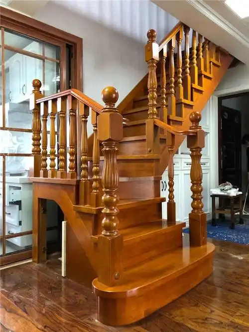 家用楼梯家用实木楼梯橡胶木楼梯橡木楼梯之实拍