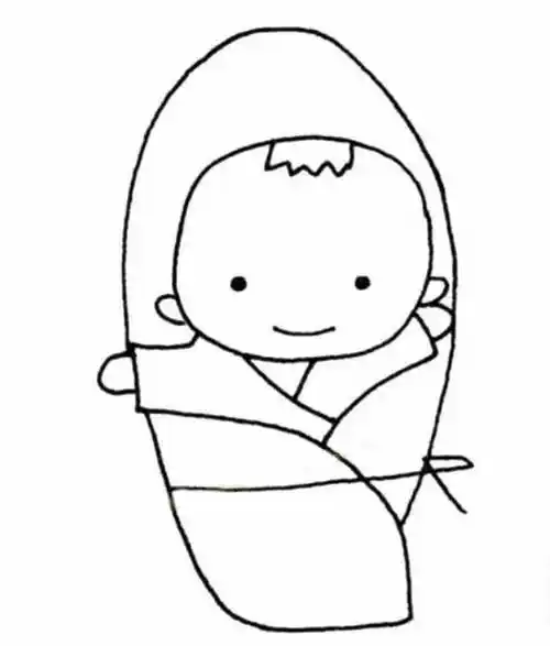 婴儿简笔画婴儿简笔画人物男孩