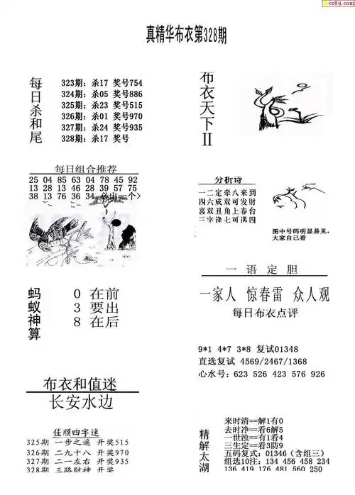 真精华布衣报2021328期3d图谜
