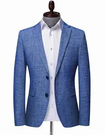 上衣单件秋季新款中年休闲西装便西服单西装ganibporch8107天蓝色195