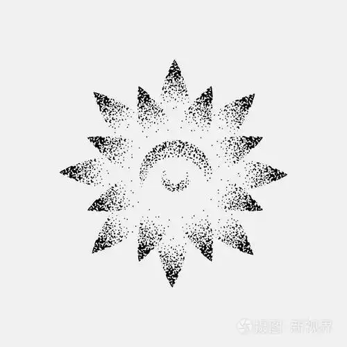 插画 不可能和其他的纹身形状, dotwork, blackwork 所有由点组成的集