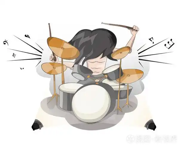摇滚音乐人鼓手插画-正版商用图片0974cs-摄图新视界