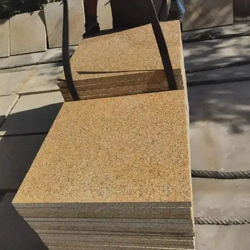 花岗岩黄金麻 荔枝面光面大理石外墙干挂 火烧面黄锈