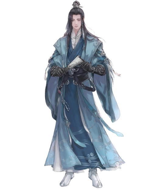 古风成男半身立绘 - 米画师