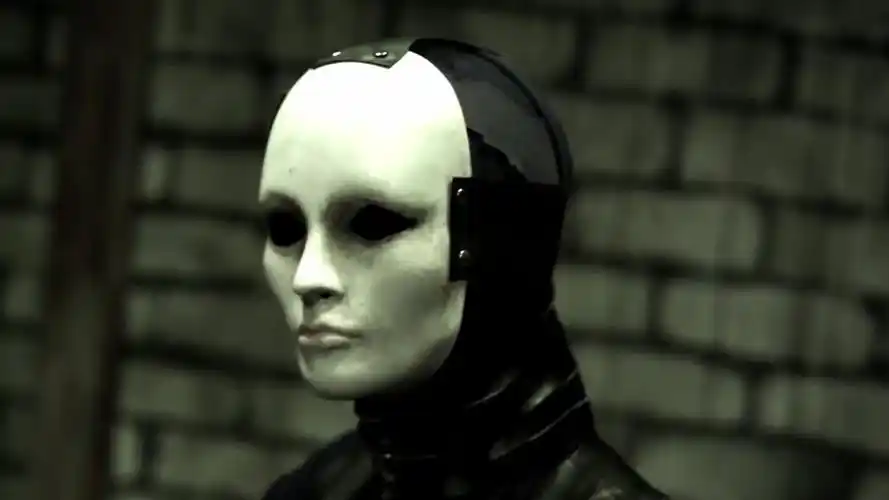蒙面女视频特辑7女杀手的白色面具和黑色紧身衣