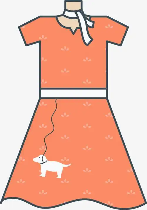 橙色矢量老式裙子