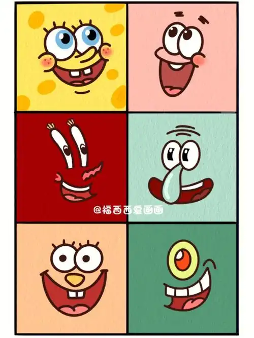 零基础画海绵宝宝合集超简单简笔画卡通