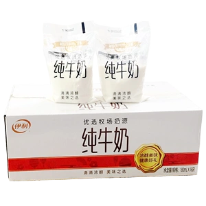 伊利纯牛奶网红小白袋装180ml营养早餐奶透明袋装
