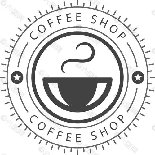 复古咖啡餐厅标志平面广告素材免费下载(图片编号:8597011)-六图网