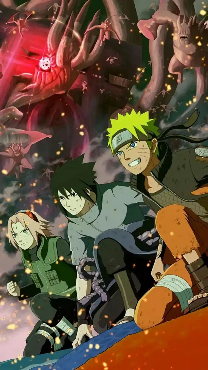 每日打卡计划##火影忍者#分享一张壁纸,三小只太a了.