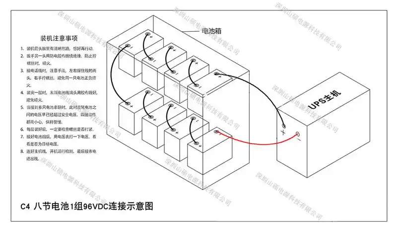 ups电源电池接线示意图 !