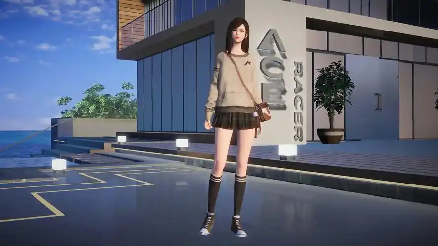 王牌竞速 百褶裙 长腿美女 电脑 壁纸