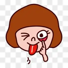 卡通手绘做鬼脸可爱女孩免抠元素