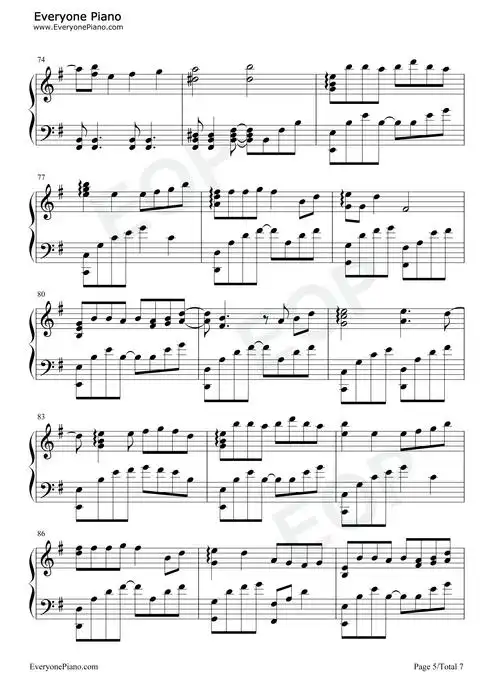 凉凉完美版五线谱预览5