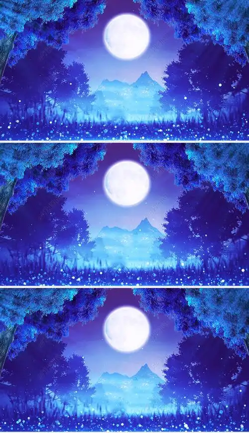 蓝色梦幻唯美森林粒子舞台led背景视频