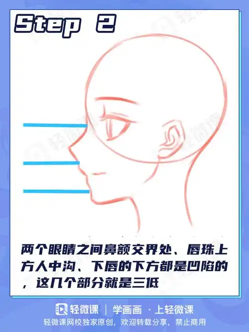 漫画侧脸简单画法
