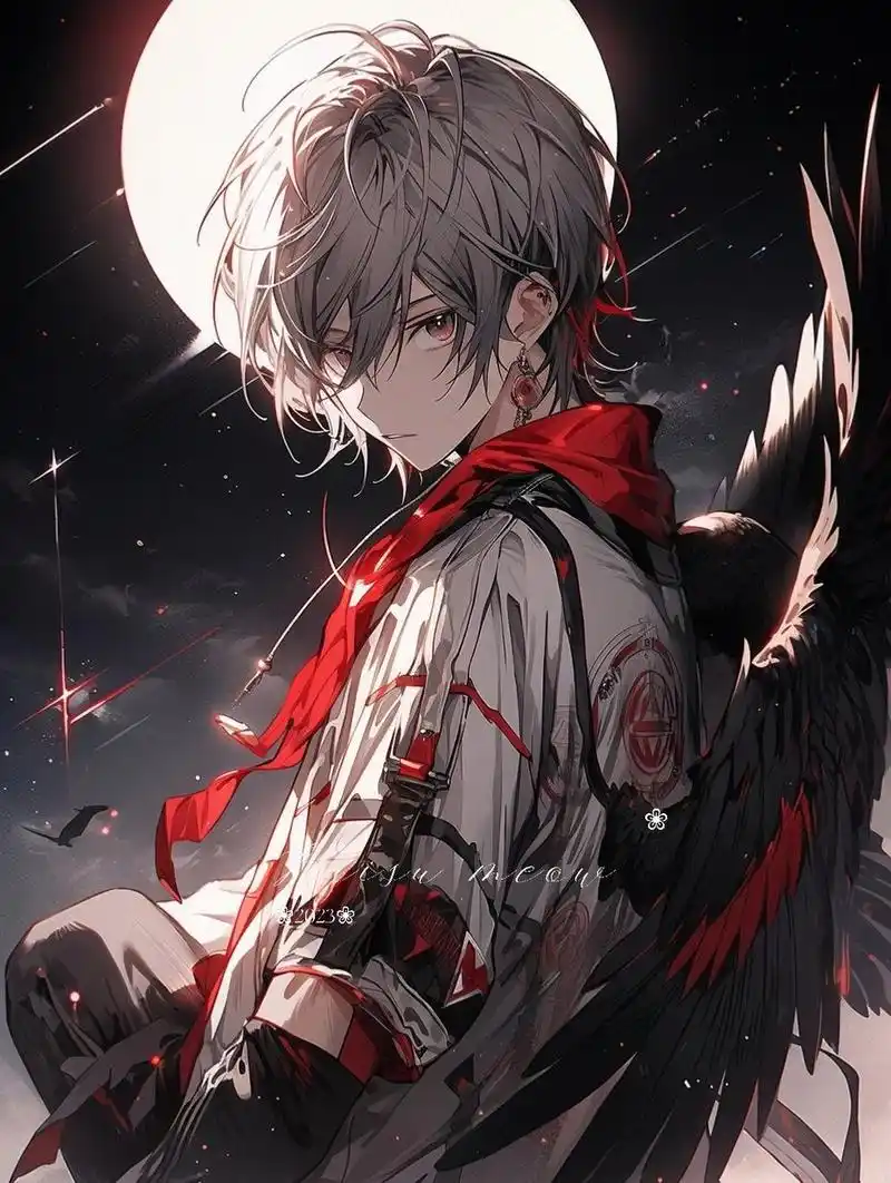 怒月血瞳|月夜天狗红黑色系帅气男生头像 这个回眸,你爱了吗?