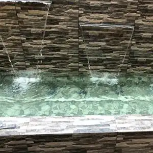 定制不锈钢瀑布出水口鱼池装饰造景庭院花园阳台景观水幕墙流水槽