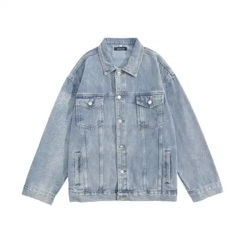 lt真维斯2024春季新款牛仔外套翻领简约经典男装通勤夹克男款时尚