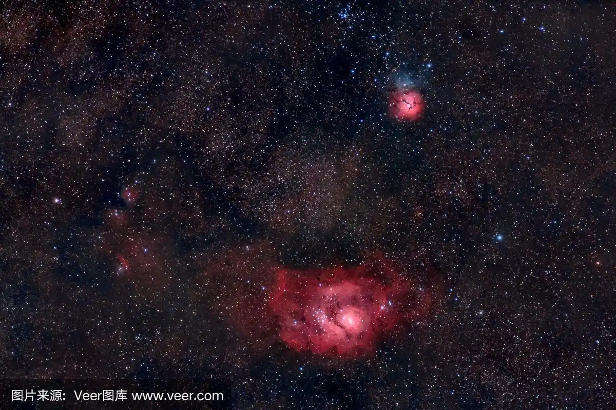 射手座,星云,威尼斯礁湖,深的,暗色