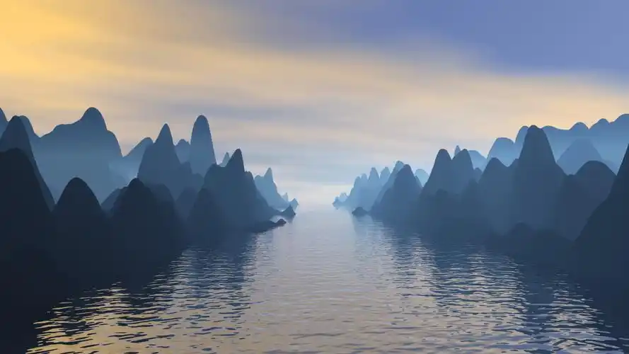 山水 山脉 河流 8k壁纸(7680x4320)