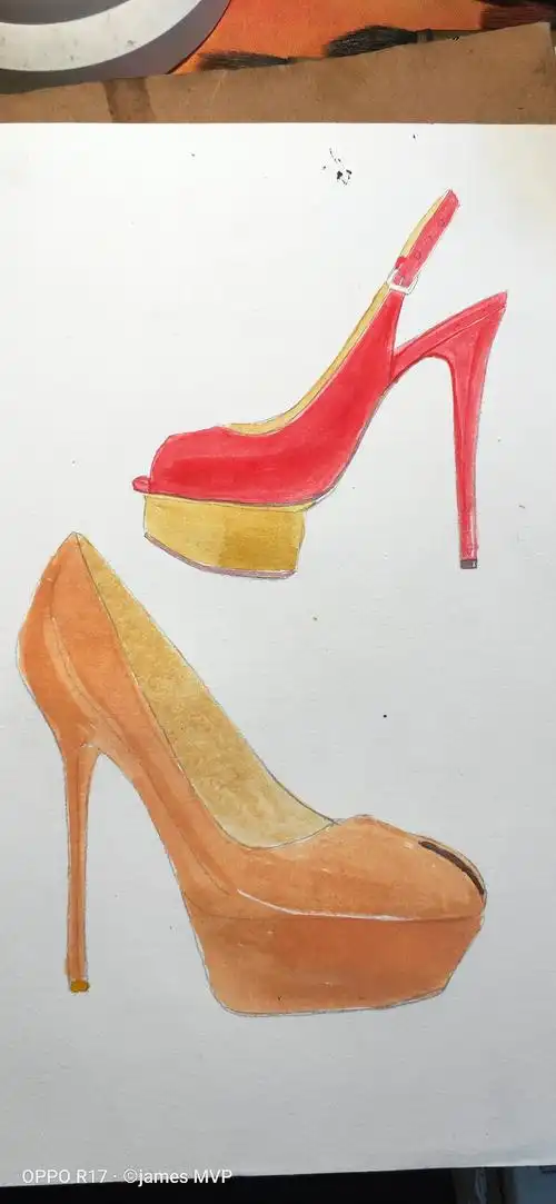 手绘高跟鞋练习