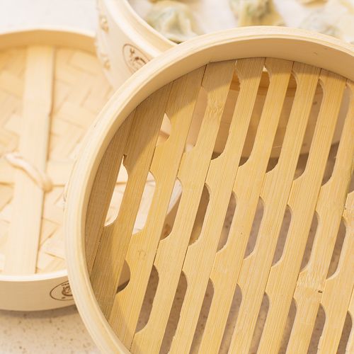 huang yi fu) 黄一府竹制家用蒸笼蒸屉蒸格 竹蒸笼大小笼包子蒸架笼屉