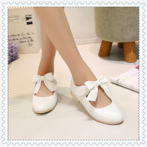 韩版女童皮鞋蝴蝶结公主鞋方口单鞋复古女宝宝2-5-8-11岁表演鞋