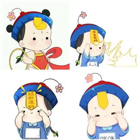 萌萌哒小僵尸头像图片一左一右情侣头像