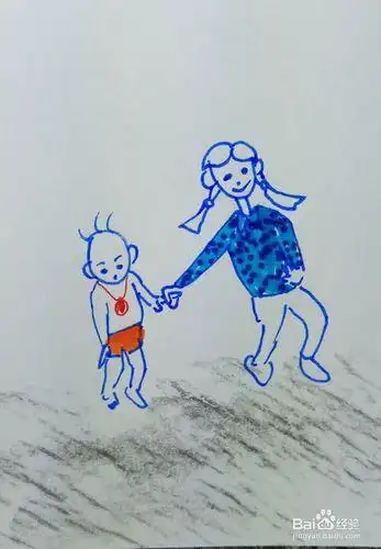 姐弟简笔画可爱姐弟简笔画两兄妹的简笔画