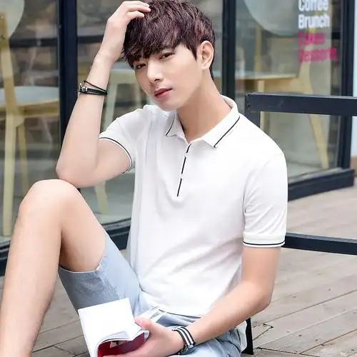 夏装男士短袖t恤2018新款韩版潮流polp衫翻领半袖体恤夏季男装上