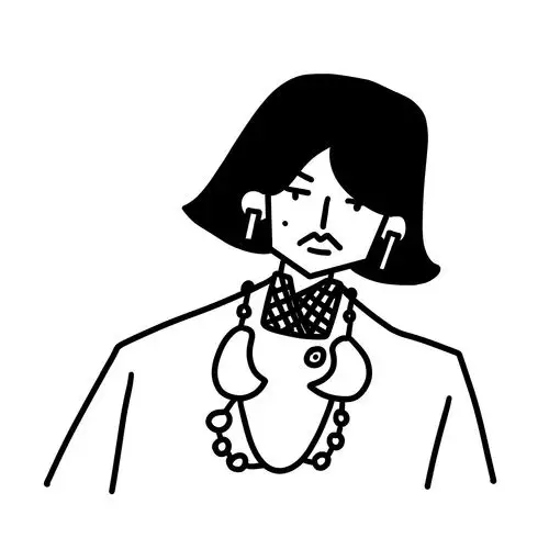 黑白线条简约人物头像|插画|新锐潮流插画|五斤桔鼬 - 原创作品 - 站