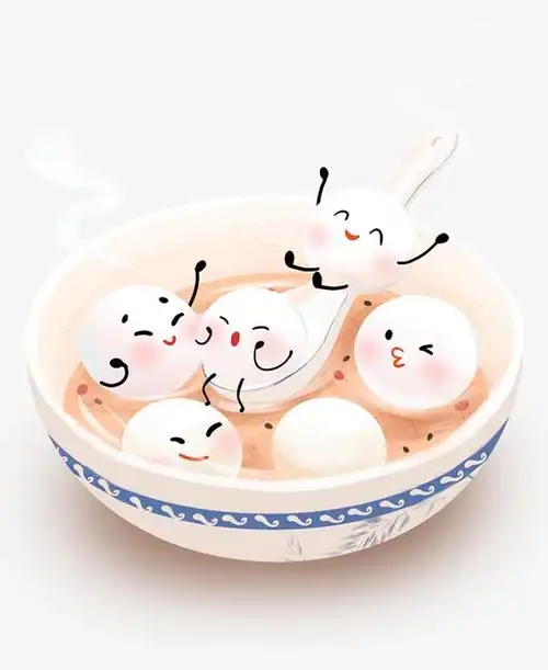 手绘卡通汤圆_素材中国sccnn.com