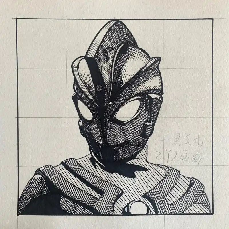 【奥特曼系列】艾斯奥特曼头像手绘过程 难度:9999999999